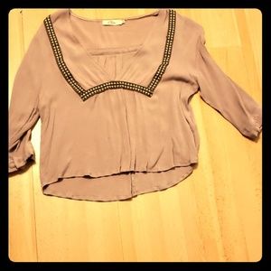 Three quarter length sleeved Elodie shirt.